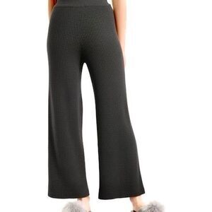 Nap Loungewear Cashmere Knit Ribbed Pants Flare Size L Gray Pull On